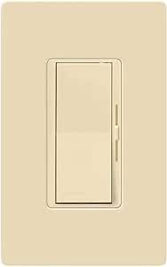 Lutron Diva LED+ Dimmer for Dimmable LED, Halogen and Incandescent Bulbs with Wallplate | 150W/Single-Pole or 3-Way | DVWCL-153PH-IV | Ivory