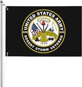 Army Desert Storm Veteran Double Sided Flag 2x3FT Outdoor American Fade Resistant Banner Polyester 2 Brass Grommet2