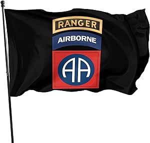 82nd Airborne with Ranger Tab Garden 3x5Ft Flag Outdoor Indoor Party Home House Sign Decor Banner Fade Proof Flags