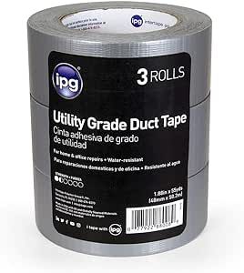 IPG - 6555SL Utility Grade Duct Tape 1.88" x 55 yd, Silver (3-Pack)