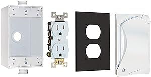 Sigma Engineered Solutions, White Sigma Electric 16446WH TRWR Duplex Receptacle Kit with Universal Cover