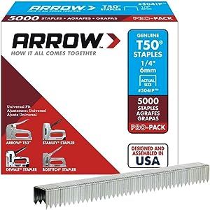 Arrow Fastener 504IP Genuine T50 1/4-Inch Staples, 5,000-Pack