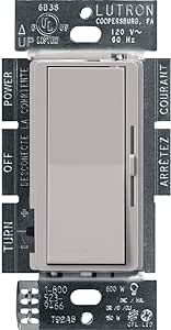 Lutron Diva LED+ Dimmer Switch for Dimmable LED, Halogen and Incandescent Bulbs, 150W/Single-Pole or 3-Way, DVCL-153P-GR, Gray