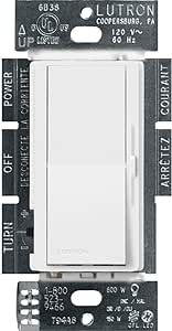 Lutron Diva LED+ Dimmer Switch for Dimmable LED, Halogen and Incandescent Bulbs, 150W/Single-Pole or 3-Way, DVSCCL-153P-SW, Snow
