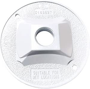 Sigma Engineered Solutions, White Sigma Electric 14381WH 1/2-Inch 1 Hole Round Lamp Holder Cover, No Size
