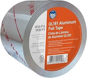 IPG UL181 Aluminum Foil Tape, 2.5" x 60 yd, (Single Roll)