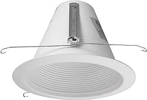 NICOR Lighting 6 inch White Airtight Recessed Cone Baffle Trim, Fits 6 inch Housings (17550A)