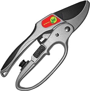 Ratchet Pruning Shears Gardening Tool – Anvil Pruner Garden Shears with Assisted Action – Ratchet Pruners for Gardening with Heavy Duty, Nonstick Steel Blade – Garden Tools by The Gardener's Friend
