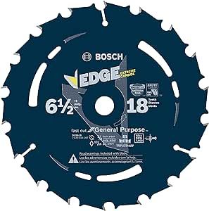 BOSCH DCB618 6-1/2 In. 18 Tooth Daredevil Portable Saw Blade Corded/Cordless Fast Cut , Blue
