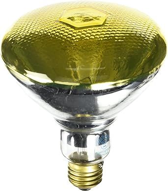 Westinghouse Lighting 04409 Yellow 0440900, 100 Watt, 120 Volt Flood BR38 Incandescent Bug Light Bulb, 1 Count (Pack of 1)