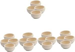 Abaodam 20 pcs small wooden bowl mini serving bowl wooden bowl model condiment bowls dolls bowl wood crafts bowls poppets for kids DIY wood bowl dollhouse bowl delicate child Accessories
