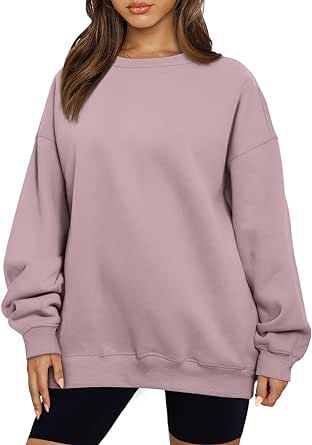 AUTOMET Womens Sweatshirts Hoodies Fleece Crewneck Oversized Pullover Sweaters Casual Comfy Fall Fashion Outfits Clothes 2023