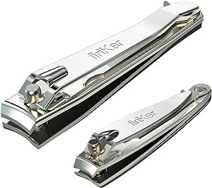 firiKer Nail Clipper Set,Premium Stainless Steel Fingernail and Toenail Clipper Cutters with Nail File, Sharp Effortless Nail Clippers Set for Men & Women(Silver)